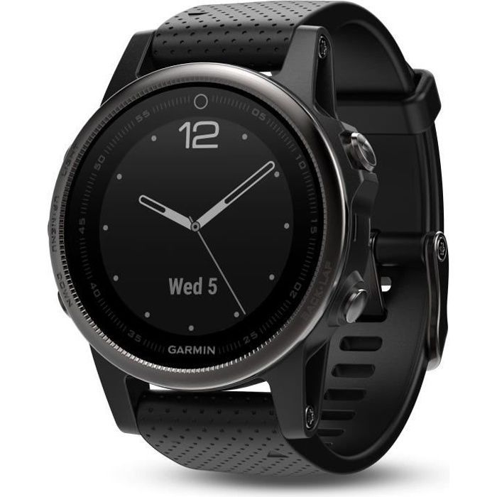 GARMIN Fenix 5S Sapphire Black GPS Watch with Heart Rate Monitor and Multisport Functionality - Black