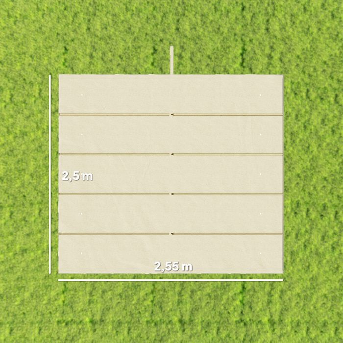 Toile de toit pour pergola tonnelle de 3 x 3 m - Outsunny - rétractable - toile uniquement 250 x 255 cm - crème