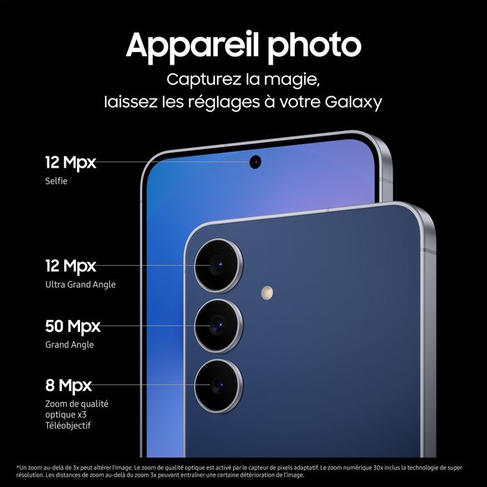 SAMSUNG Galaxy S25 FE AI Smartphone 128GB Absolute Black - French Version