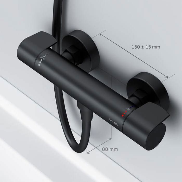 Grifo mezclador termostático para ducha AM/PM, grifo de baño negro FXA40022 X-Joy