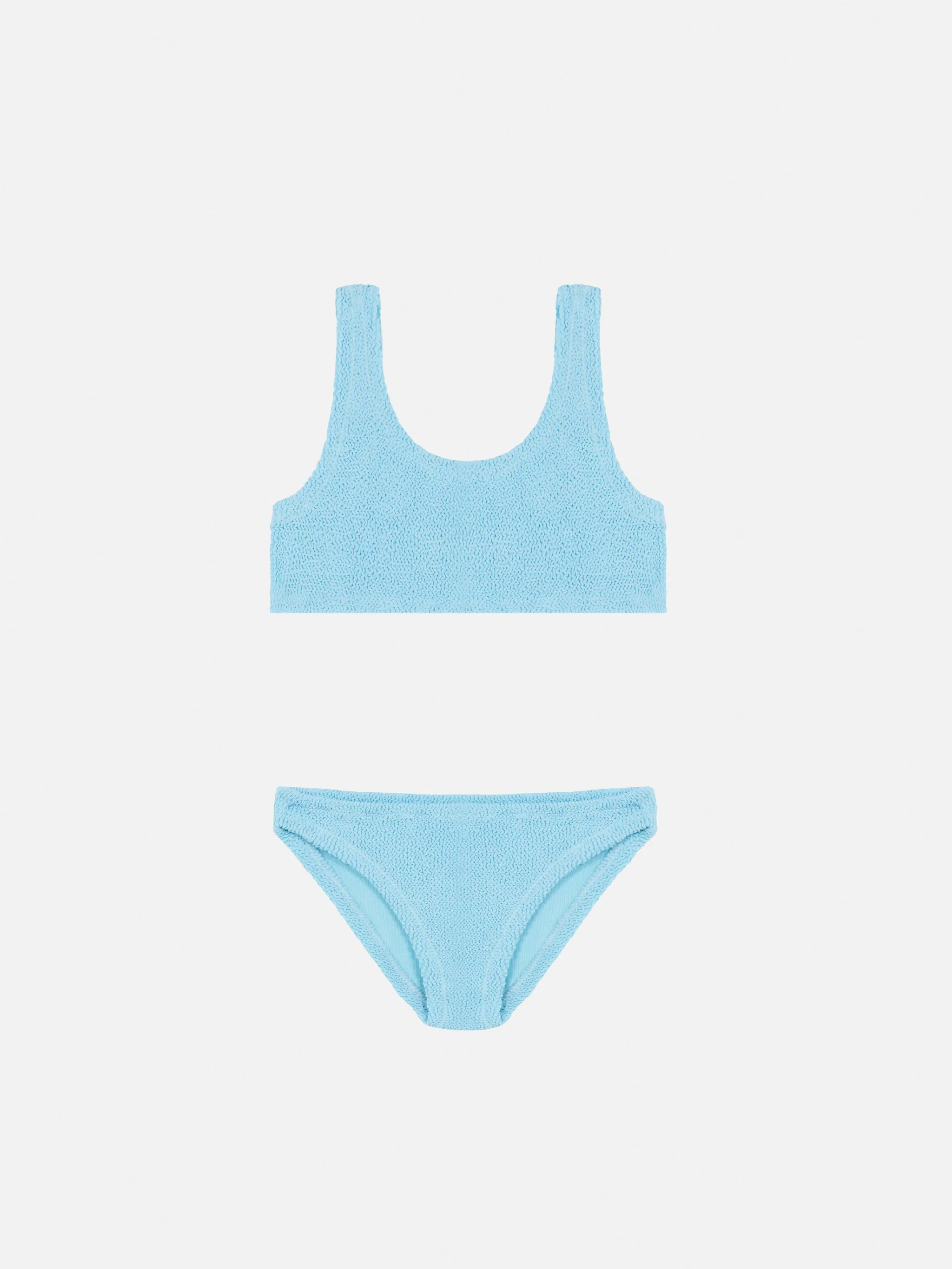 Bikini een triangolo Baker in crinkle azzurro