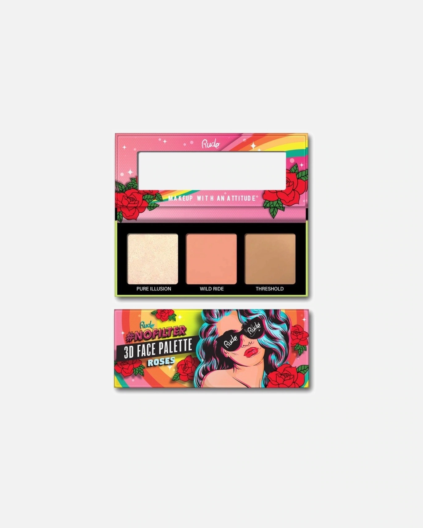 Rude Cosmetics NOFILTER 3D FACE PALETTE [Roses]
