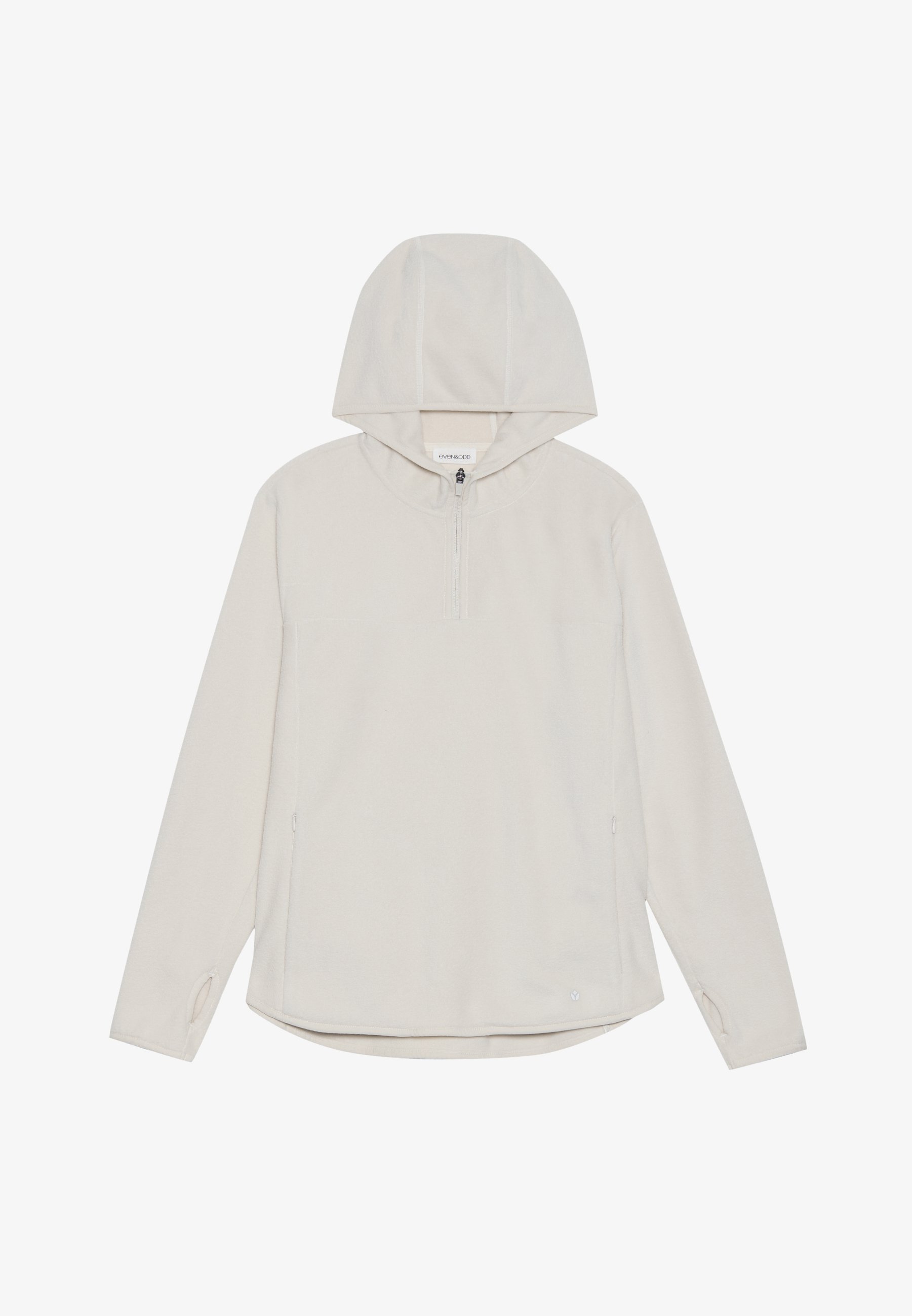 Even&Odd active OVERSIZED FLEECE MET RITS, CAPUCHON EN DUIMGATEN - Hoodie - beige