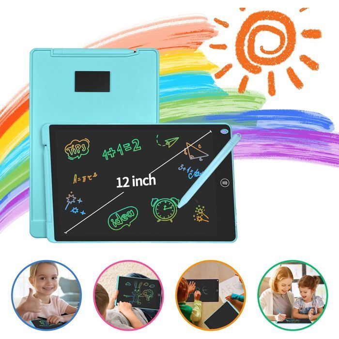 Lavagna per bambini - ZGEER - Set da 2 - 30,5 cm - Blu e rosa - Tecnologia LCD - Sensibile alla pressione