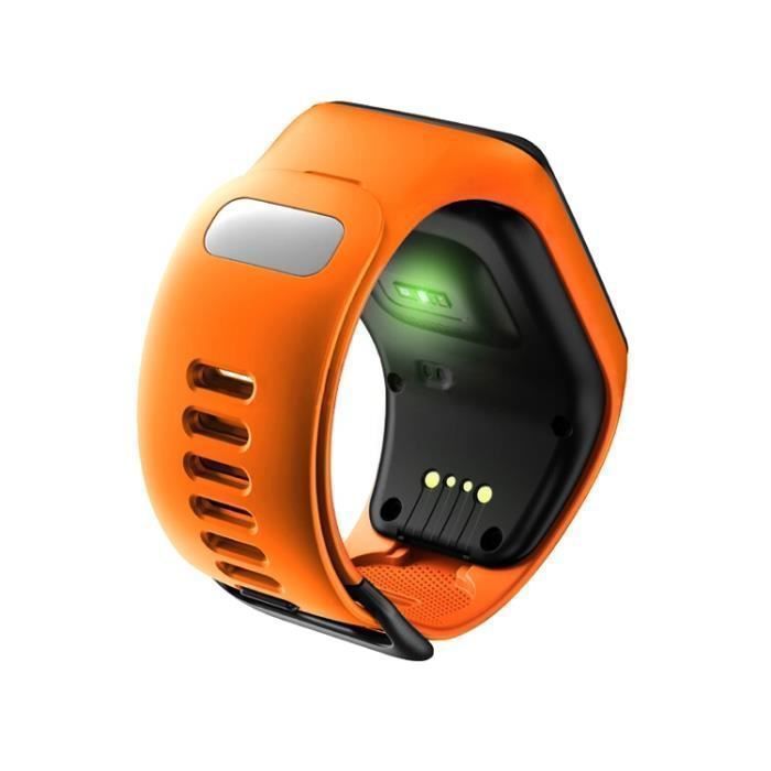 Orange Bracelet pour montre connectée en silicone de remplacement pour TomTom Runner 2/3 TomTom Spark 3, connecteur de bracelet