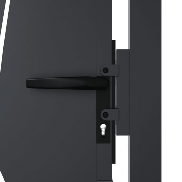 RUIG* CHIC Portail entrée Porte Jardin - KENNETH - Portail de jardin anthracite 105x130cm acier conception d'herbe 111129