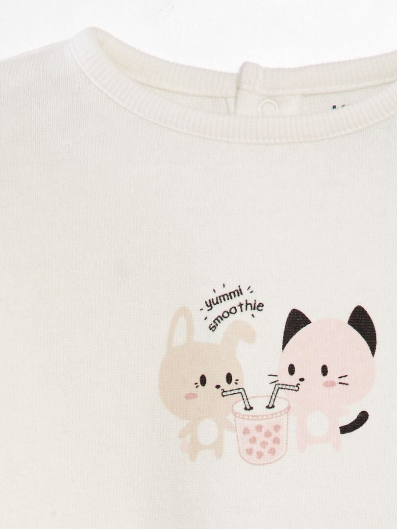 Lichtgewicht fleece sweatshirt - WIT