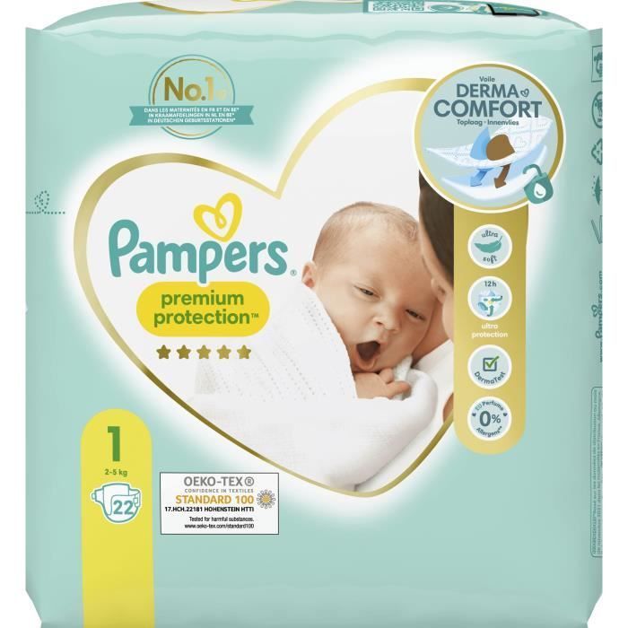PAMPERS Premium Protection Taille 1 - 22 Couches