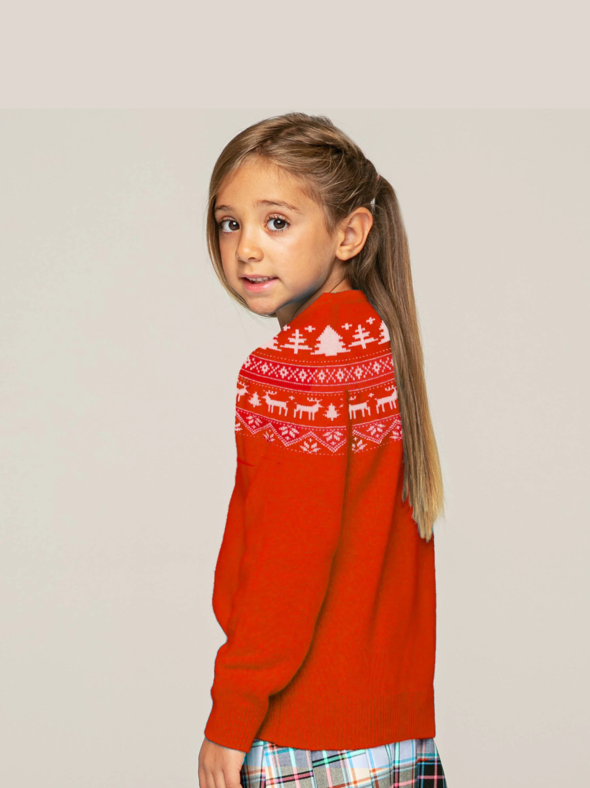 Trui in Noorse stijl voor meisjes met print van Sint-Barth