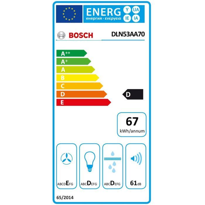 Filterunit - BOSCH - DLN53AA70 - 3 presets - 300 m³/h - 61 dB