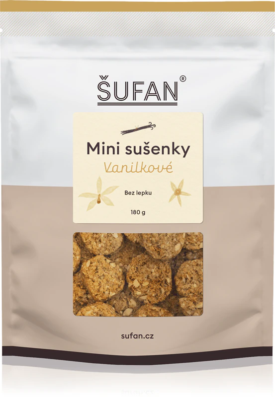 Biscoitos Mini Šufan Sabor Baunilha Sem Glúten