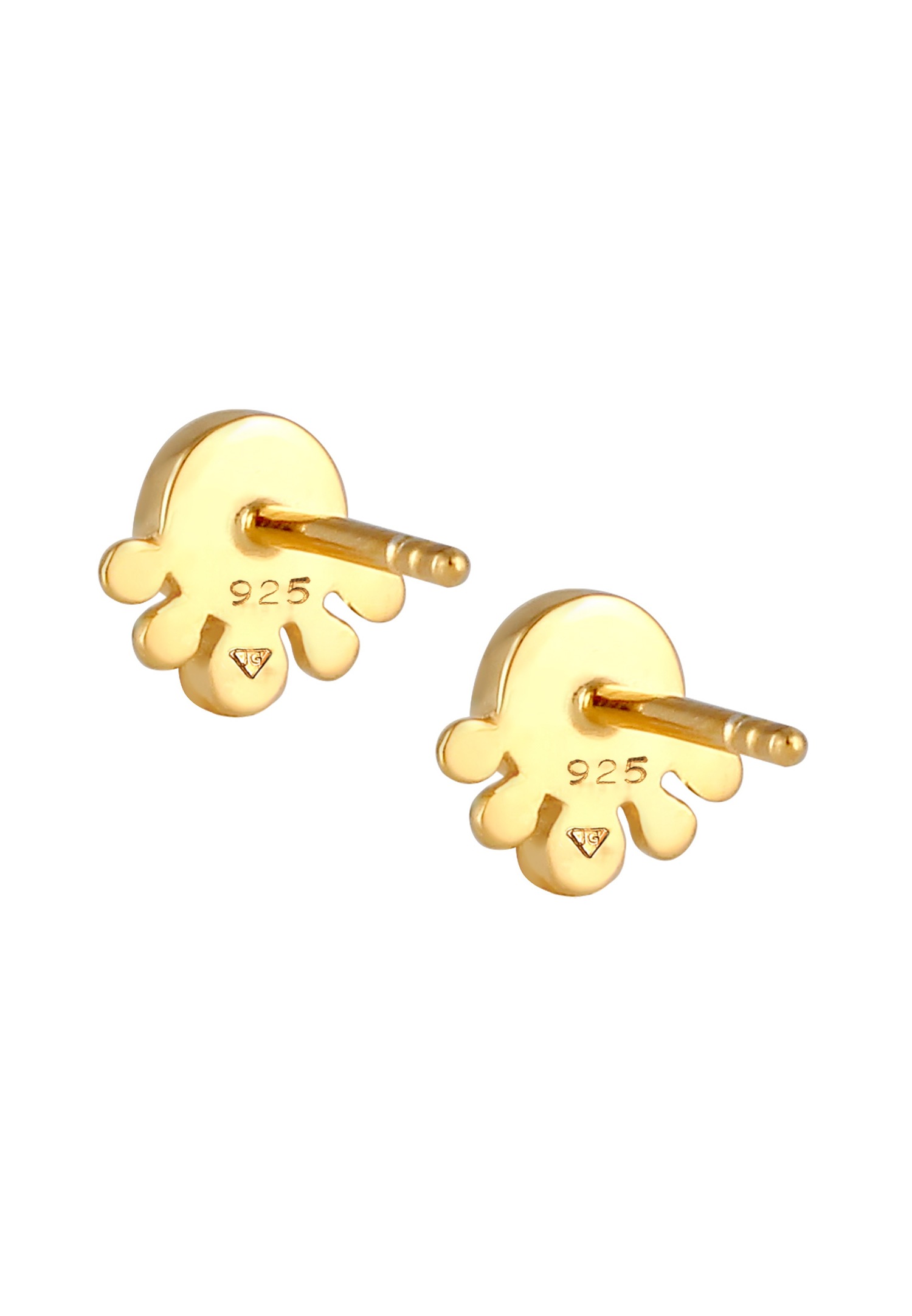 Elli Pointes rondes pour dames avec Opal Vintage en 925/1000 argent massif et plaqué or