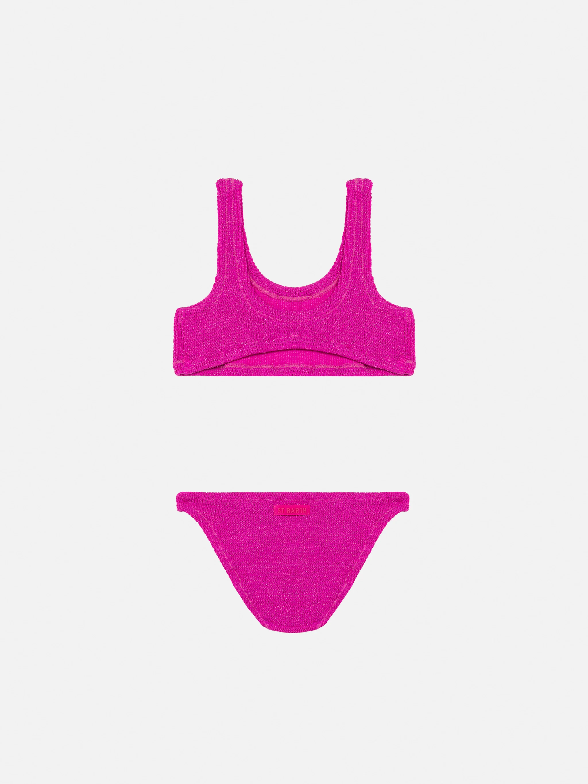 Bikini og triangolo Baker i crinkle fucsia