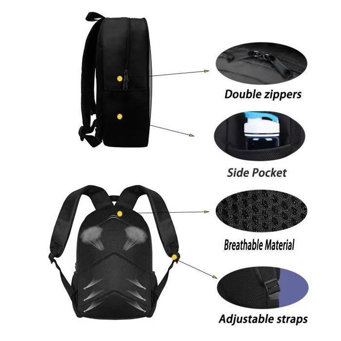 Lot de 3 Sac à Dos pour Enfants Fortnite Enfants Primaire Garçons Bookbags Boîte À Lunch Sac Crayon Cas Étudiant