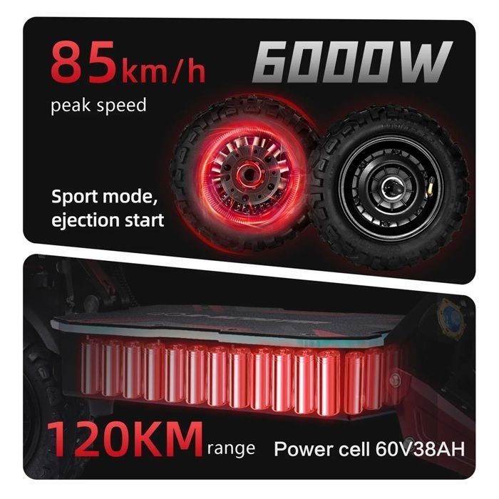 BOYUEDA S5 Electric Scooter 6000W Dual Motor 60V38Ah NFC Activation 11