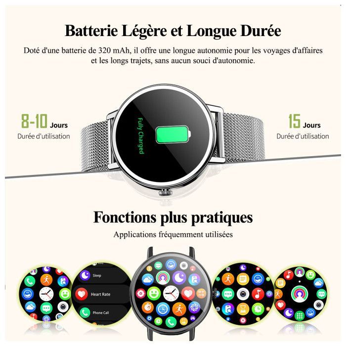 Blackview X30 Smartwatch für Damen und Herren mit Bluetooth-Anruffunktion, 1,26