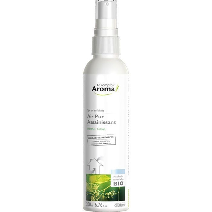 Spray desinfectante aromático Le Comptoir con aceites esenciales orgánicos, menta y limón, 200 ml