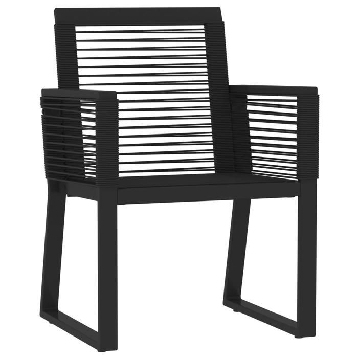Set da pranzo da giardino BURKE a 5 pezzi - Nero - Tavolo 80x80x74 cm - Sedie 53x57x77 cm - Rattan in PVC