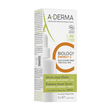A-Derma Biology Energy C serumas Coup d'éclat Gaivus gelinis serumas Spinduliavimas Vitaminas C 30 ml 30 ml
