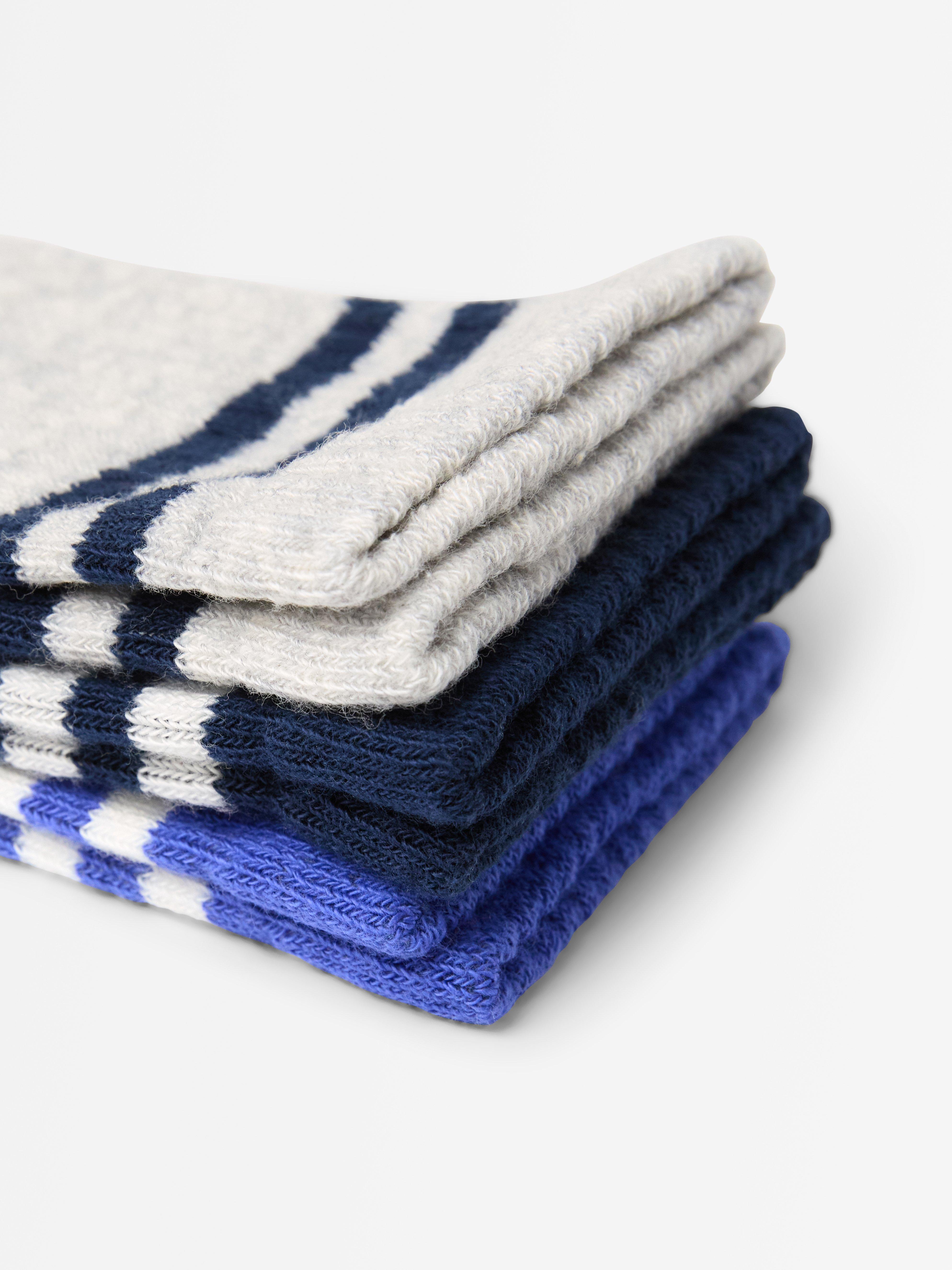 Lot de 3 paires de chaussettes bleu foncé