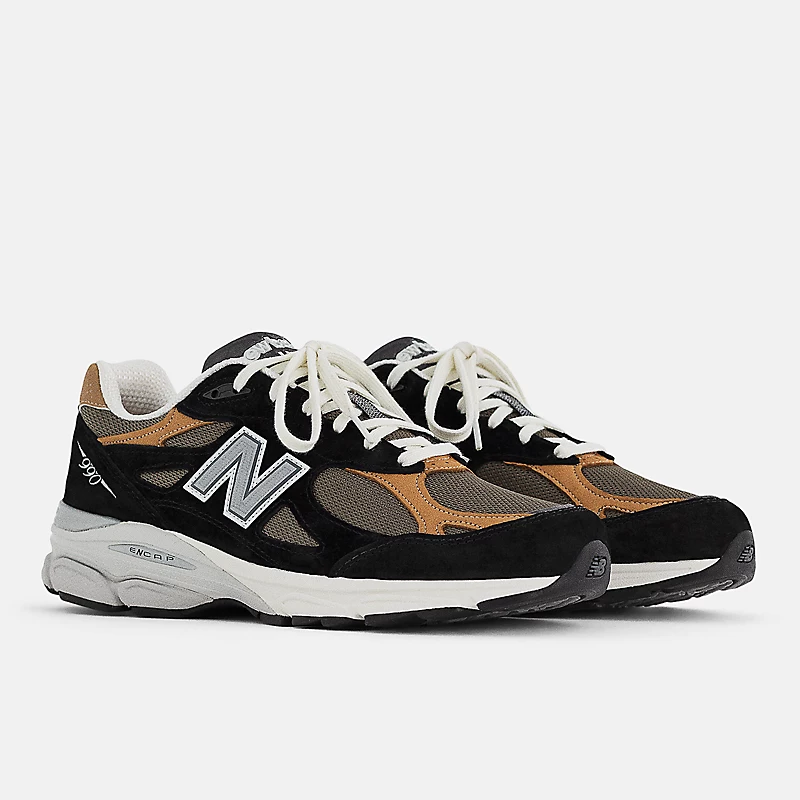 Gemaakt in de VS 990v3 herenschoenen - Zwart met bruin