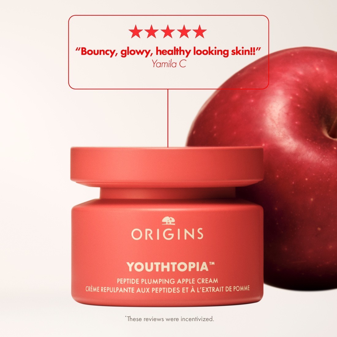 Origins Youthtopia Peptide Plumping krema za lice s mirisom jabuke - 50 ml