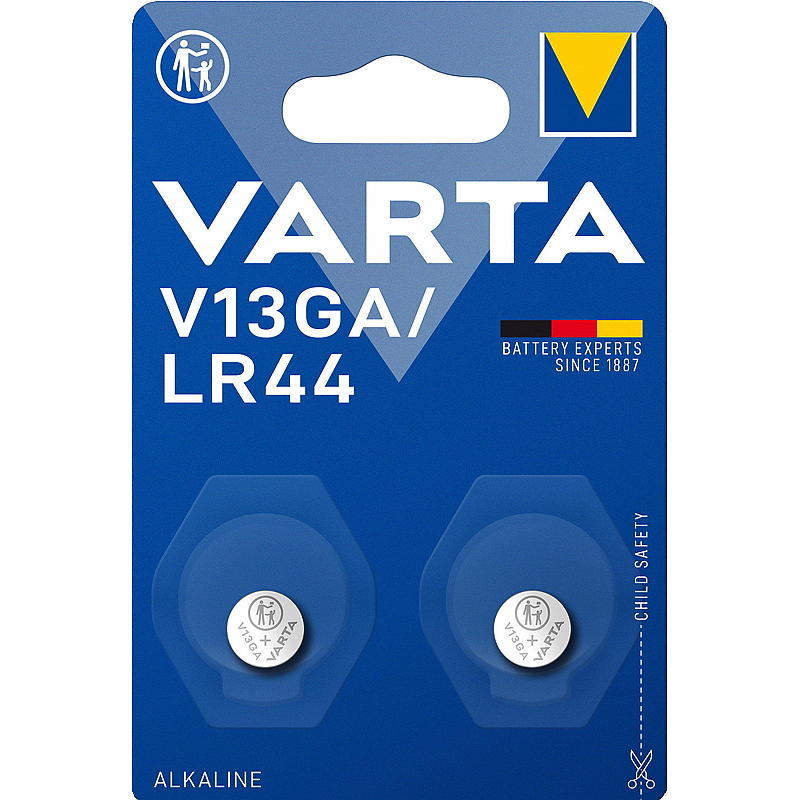 Pile bouton Varta, lot de 2, V13GA/LR44 Varta