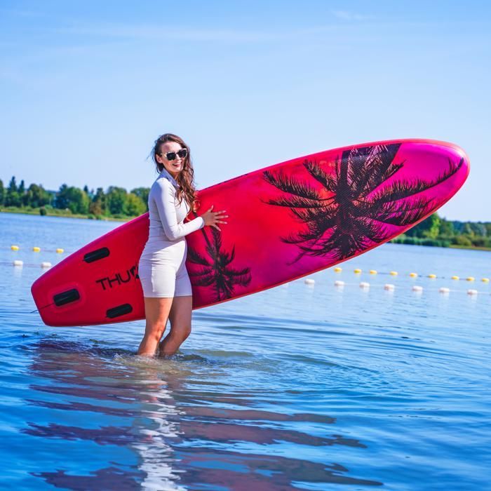 Tabla de paddle surf hinchable THUNDER® para travesías | Accesorios completos | 320 cm | PVC | Estilo ISLE | Rosa