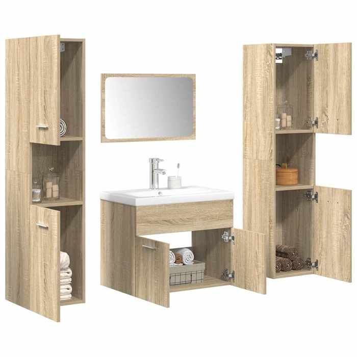 vidaXL Ensemble de meubles de salle de bain 5 pcs chêne sonoma 3325030
