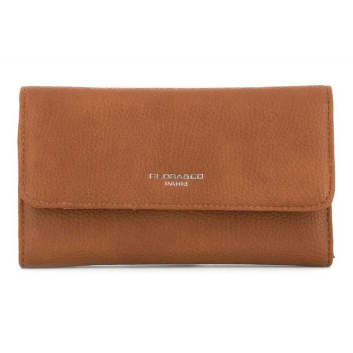 Porte Chéquier Femme en Cuir Souple - Flora Co Paris - Camel