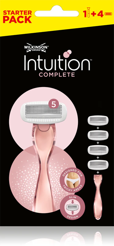 Wilkinson Sword Intuition Complete scheerapparaat + 4 reservekoppen.