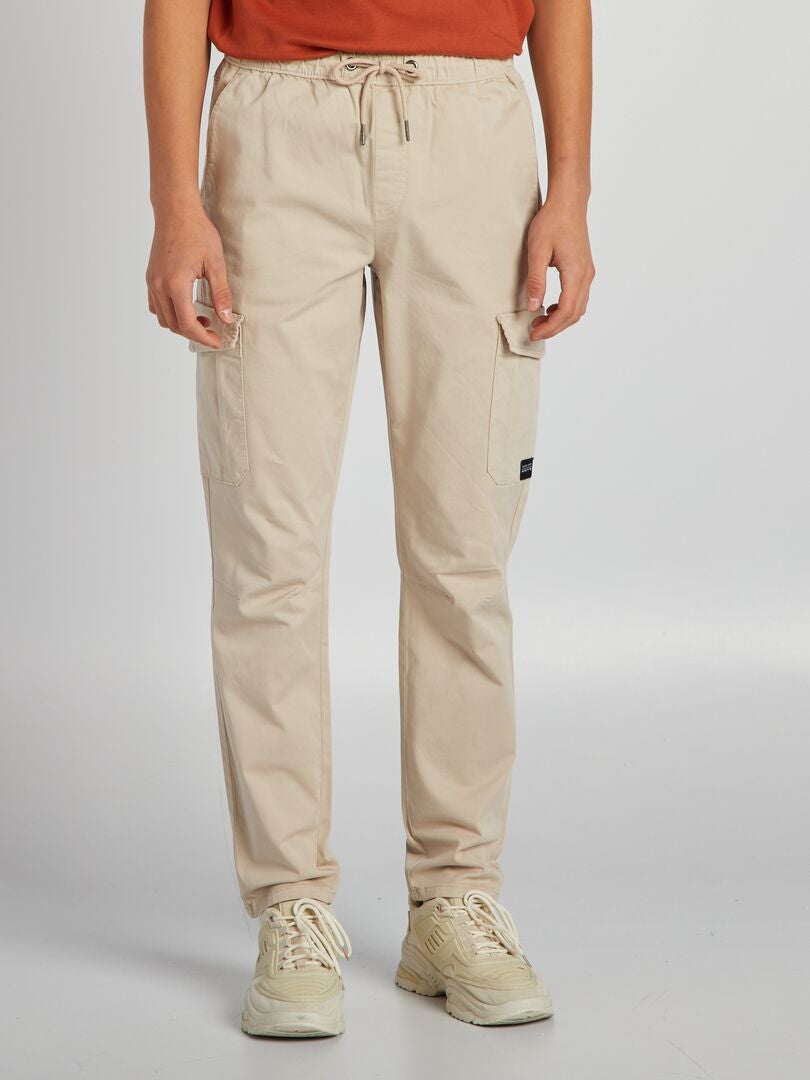 Slim-fit broek met meerdere zakken - GRIJS