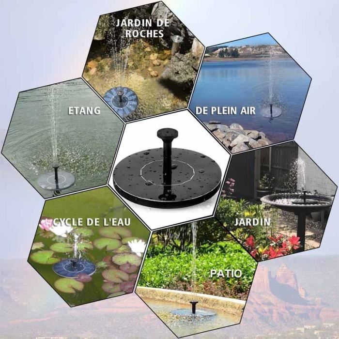 Fontaine Solaire - Pompe à Eau pour Bassin / Piscine / Décoration de Jardin - Écologique et Automatique