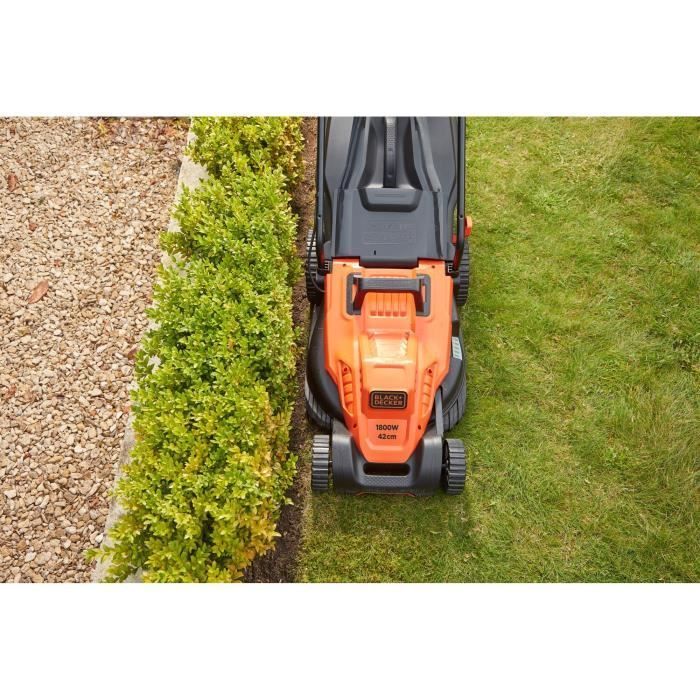 Cortacésped eléctrico con cable - BLACK+DECKER - BEMW481BH-QS - 1800W - Ancho de corte de 42cm
