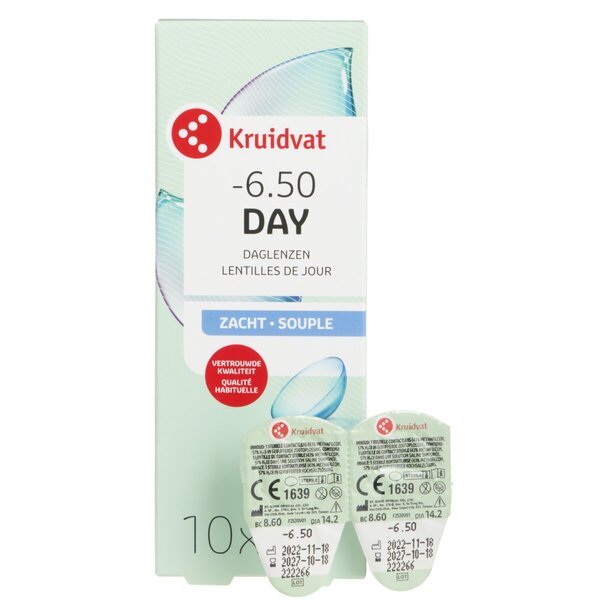 „Kruidvat Opticare“ -6,50 minkšti vienadieniai kontaktiniai lęšiai<br>Medicinos prietaisas - 10 vnt.