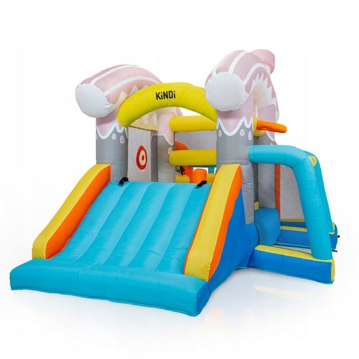 Castillo hinchable de jardín KINDI para niños, zona de juegos hinchable con tobogán acuático.