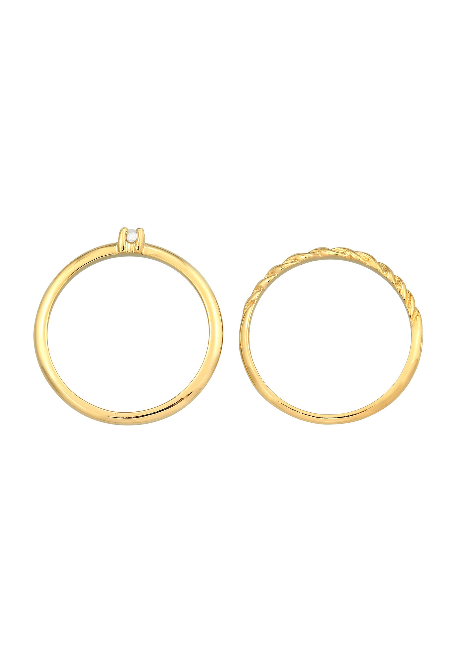 Elli Femmes Classique Torsadé Set de 2 perles de verre en argent sterling 925 plaqué or