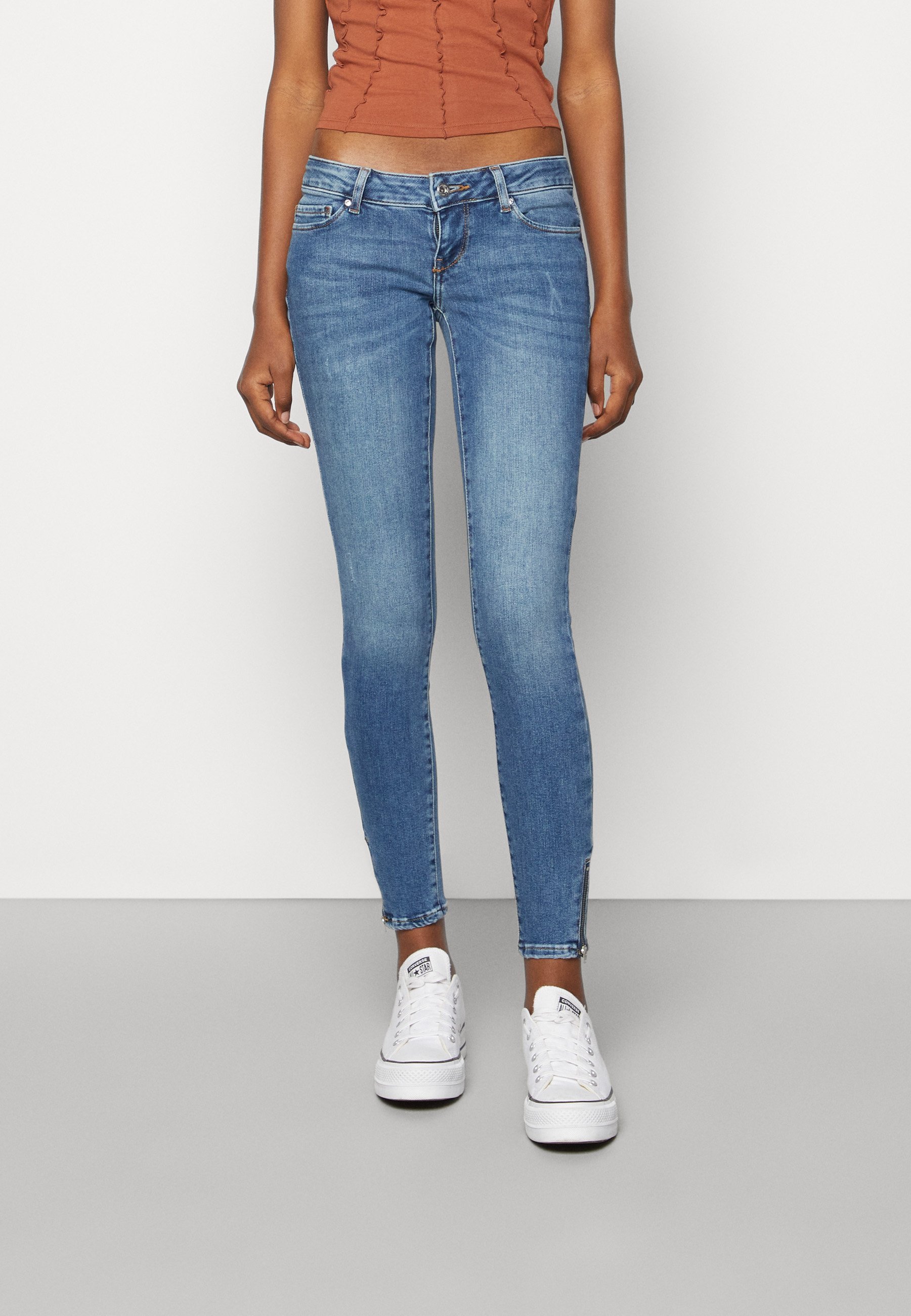 ONLY ONLCORAL SKINNY ZIP ANKLE - Skinny Fit jeans - mediumblauwe denim