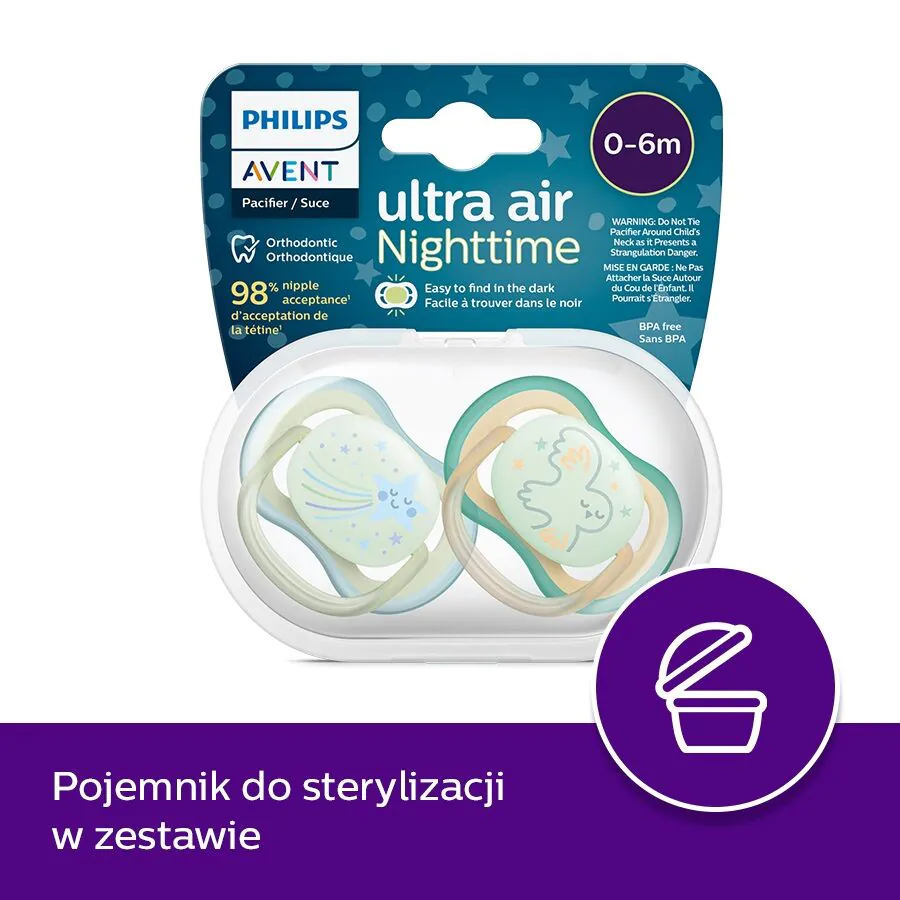 Avent Smoczek Ultra Air 0-6m, night