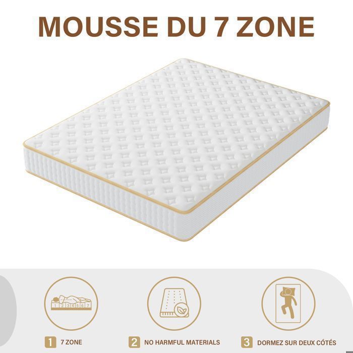 Colchón - MOCOERL - MOCOERL - 140x190 cm - 18 cm de grosor - Espuma viscoelástica de doble cara