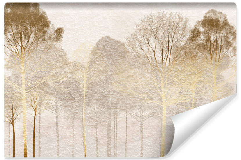 Fototapeta Złote drzewa na betonie 90x60cm