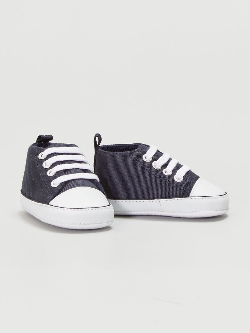 Hoge canvas sneakers - marineblauw