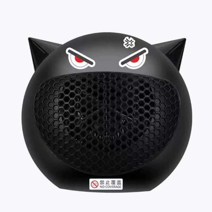 Calefactor portátil Ecent de 400 W con ventilador - Calefactor auxiliar negro, se calienta en 2 segundos con termostato.