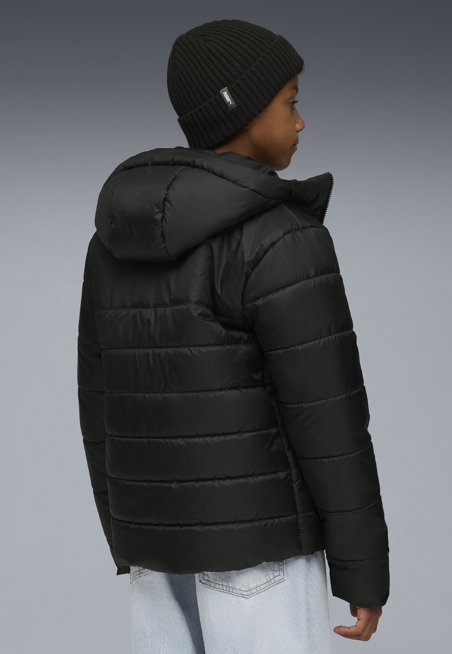 Puma gewatteerde winterjas met capuchon - zwart