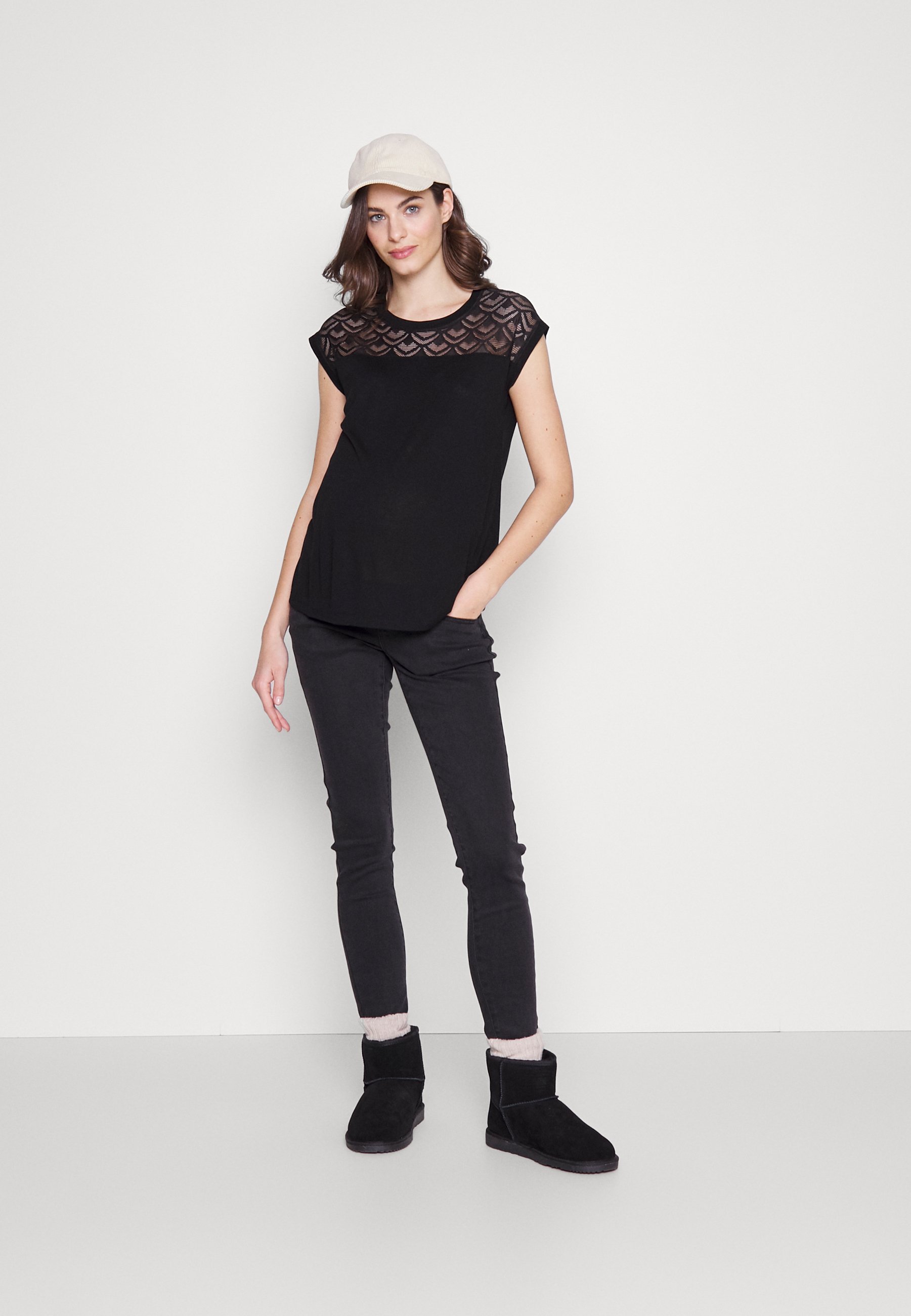 ONLY MATERNITY OLMNICOLE LIFE MIX - Top - zwart