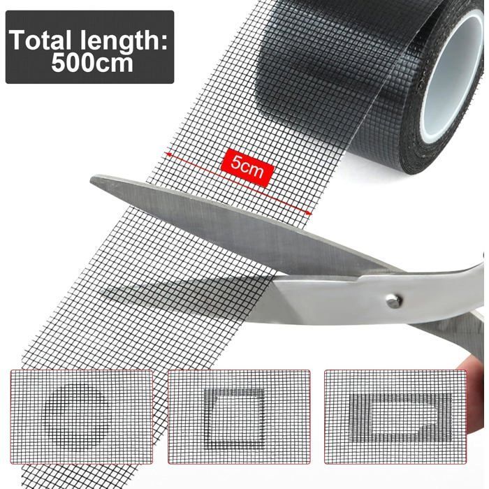 50 mm x 5 m Glasfaser-Reparaturband für Moskitonetze, stark selbstklebend