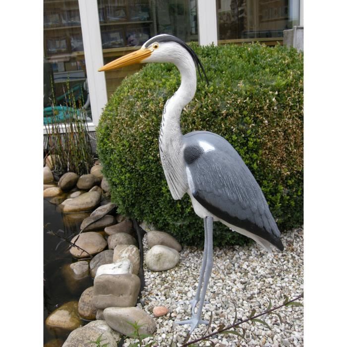 Garça decorativa - UBBINK - Resina - Altura 87 cm - Cinza