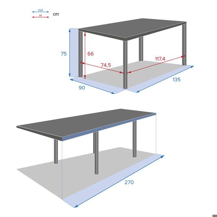 Table de jardin extensible 