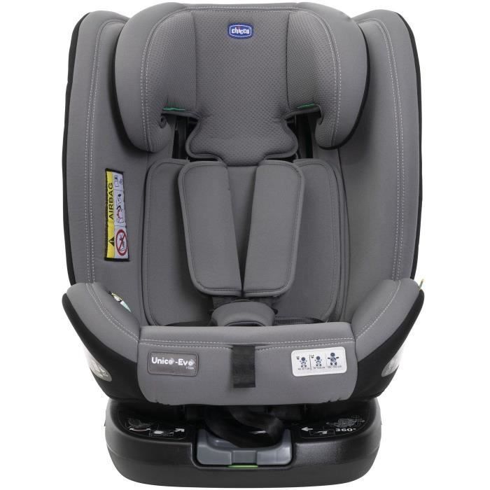 Chicco Unico Evo Kindersitz – Gruppe 0/1/2/3 – i-Size – Verstellbar – Verkleinerungseinsatz – Grau/Schwarz