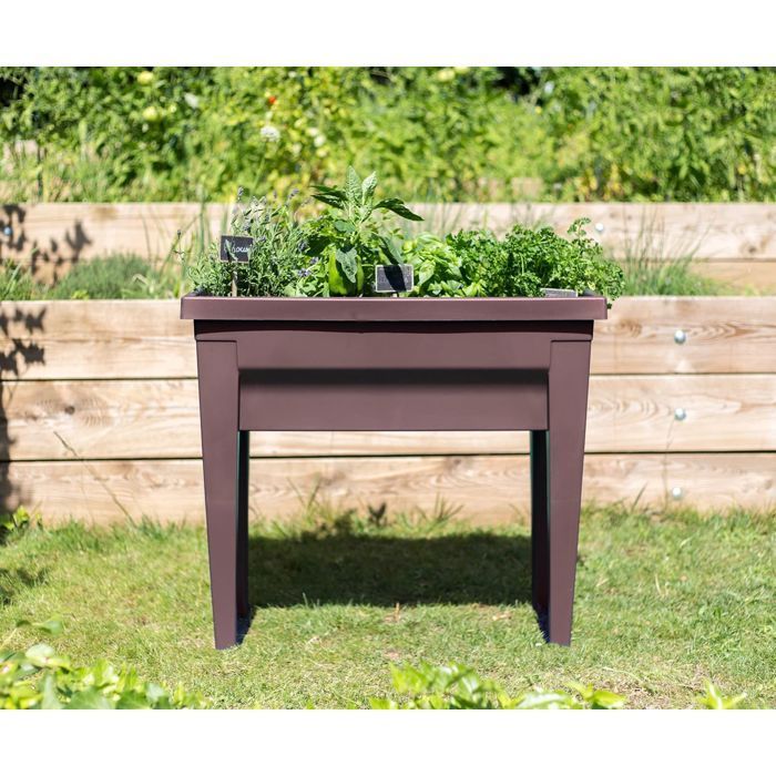 Huerto elevado - EDA - Veg&Table City - 57 L - Huerto elevado - 76 x 38,5 x H. 68 cm - Topo